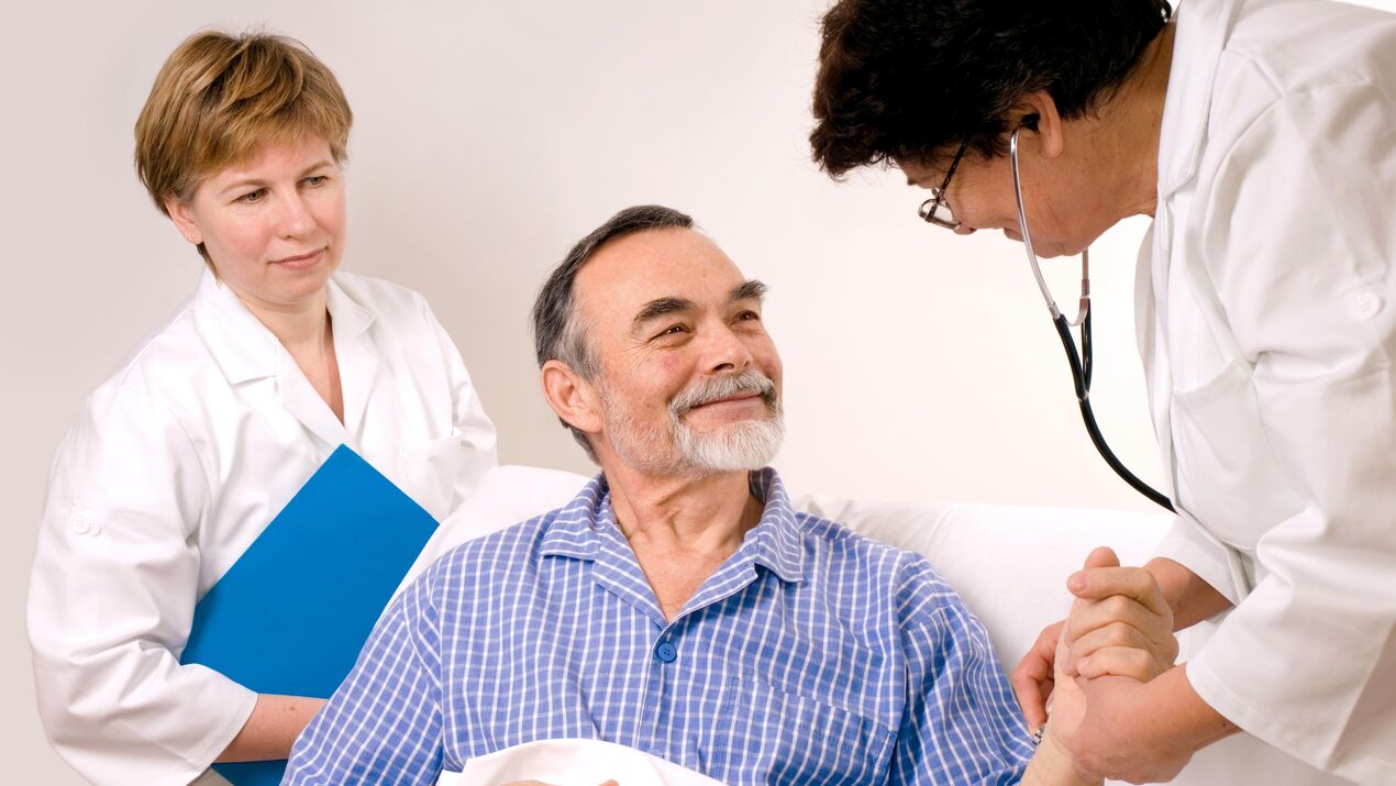 Doctor treating prostatitis patient